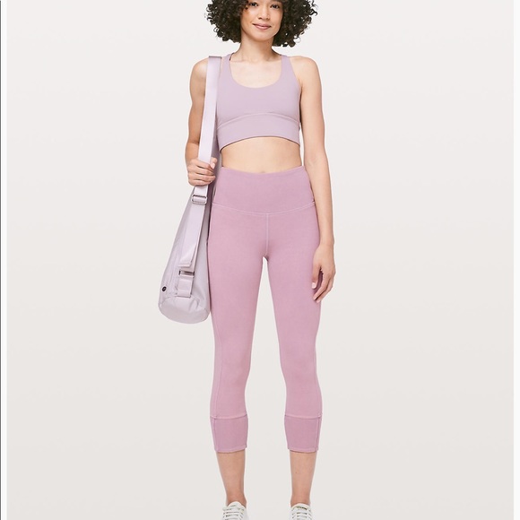 lululemon athletica Pants - LuluLemon Wunder Under Ribbed Crop 23” Washed Pink